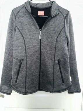 Ava Therese Women's Full-Zip Scrub Jacket in Dark Gray